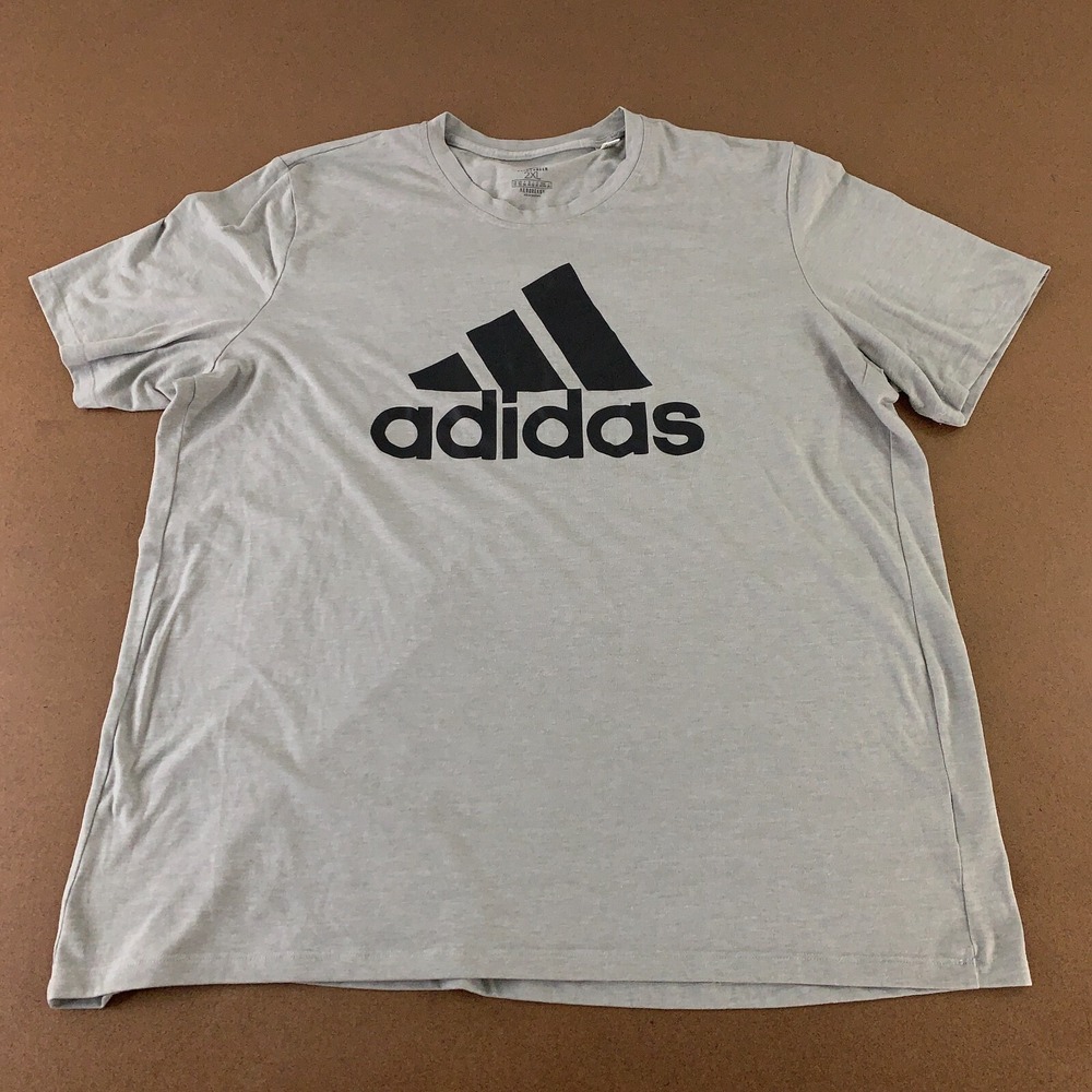 Adidas Men's Size 2XL Gray Short Sleeve Logo Graphic Primegreen T-Shirt
